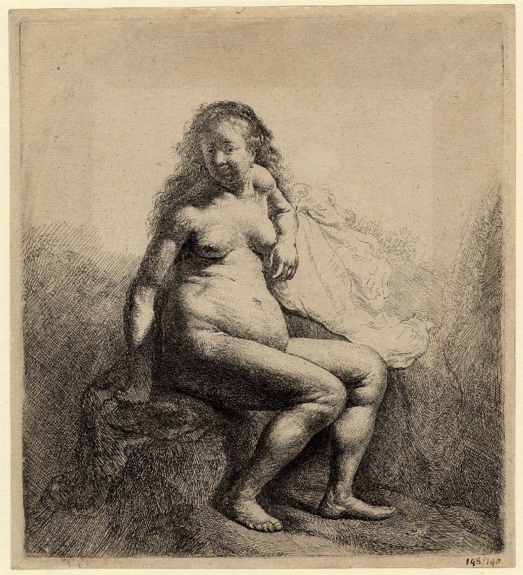 Naked Woman Seated on a Mound